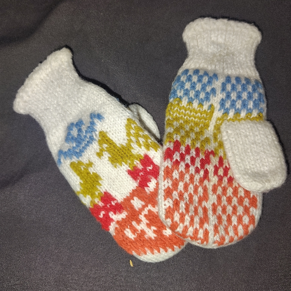 Colorful Double Knit Infant Mittens